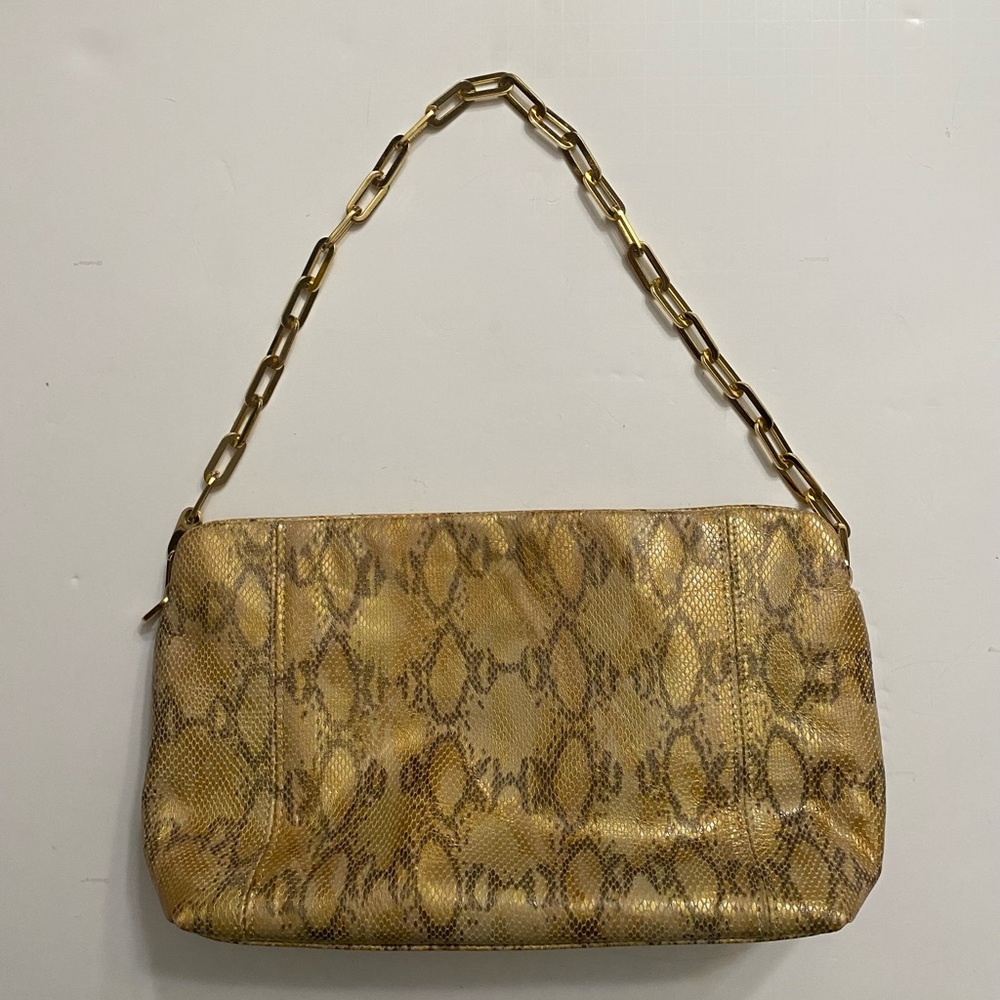 Cache Shoulder Bag Faux Python Leather Snake Print - image 1
